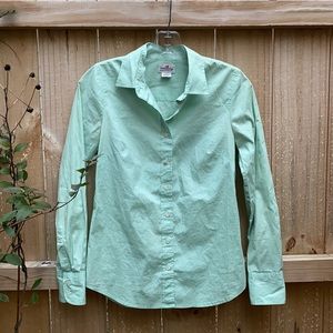 J. Crew Haberdashery Long Sleeve Button Down Shirt in pastel green, Size XXS
